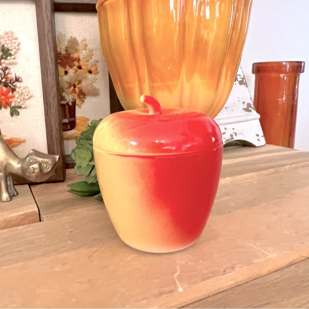 Vintage Hazel Atlas Ombre Apple Jam Jar 4”